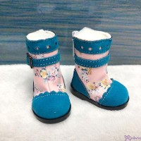 SHU048BLE Yo-SD bjd Doll Leeke Monchhichi S Size 5cm Shoes Flower Velvet Boots Blue SHU048BLE Yo-SD bjd Doll Leeke Monchhichi S Size 5cm Shoes Flower Velvet Boots Blue